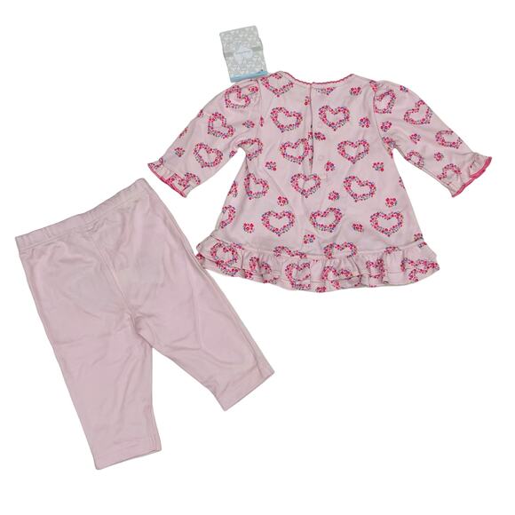 NWT Kissy Kissy 0-3M Hearts a Bloom Legging Set - Picture 2 of 6